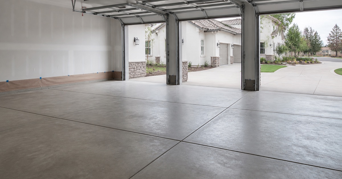 a new slab in a rebuilt house