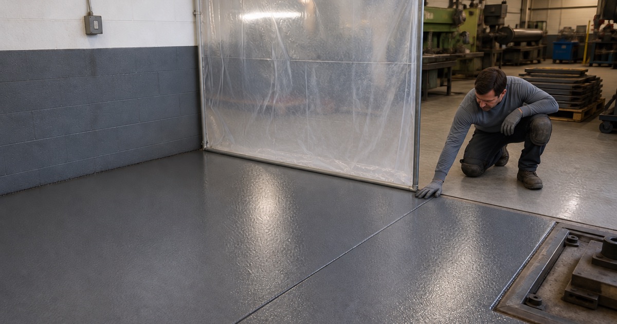 a shop floor sectioned while the line runs