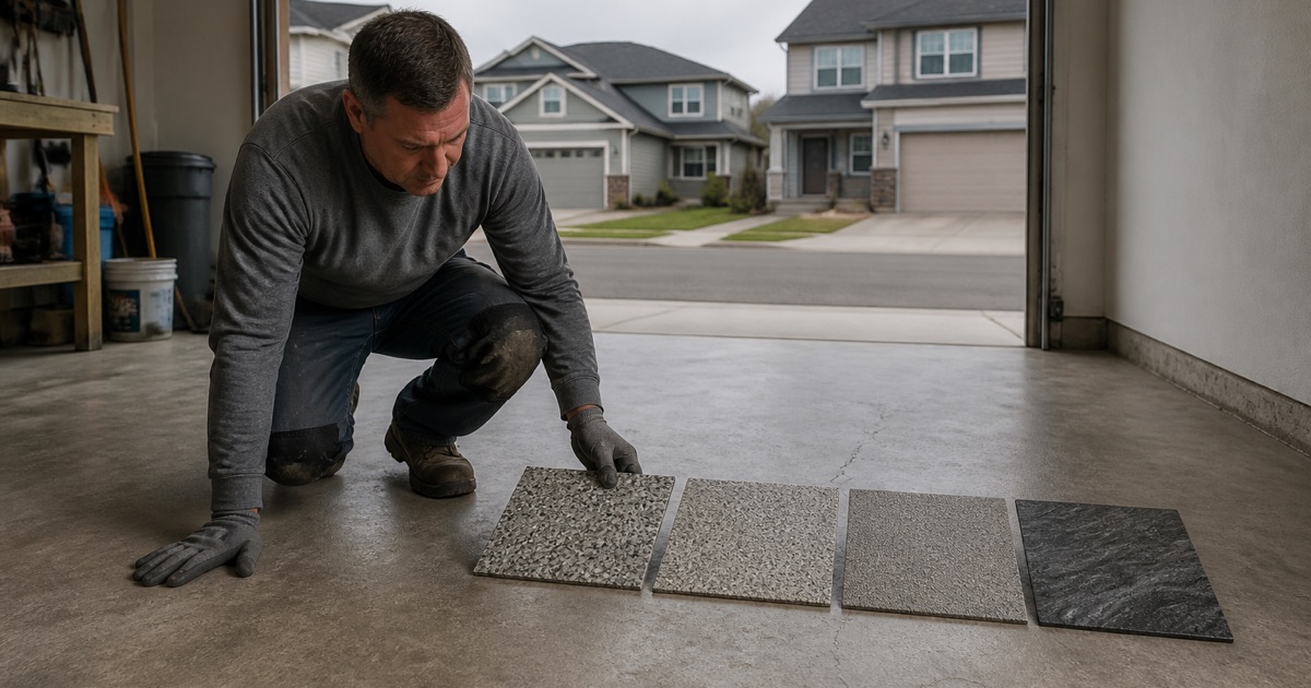 sample panels laid on the owner’s own slab